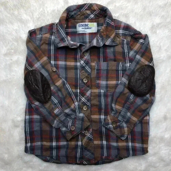 OshKosh B'gosh Other - OshKosh Brown/Grey Plaid Button Up Shirt  Size 3T